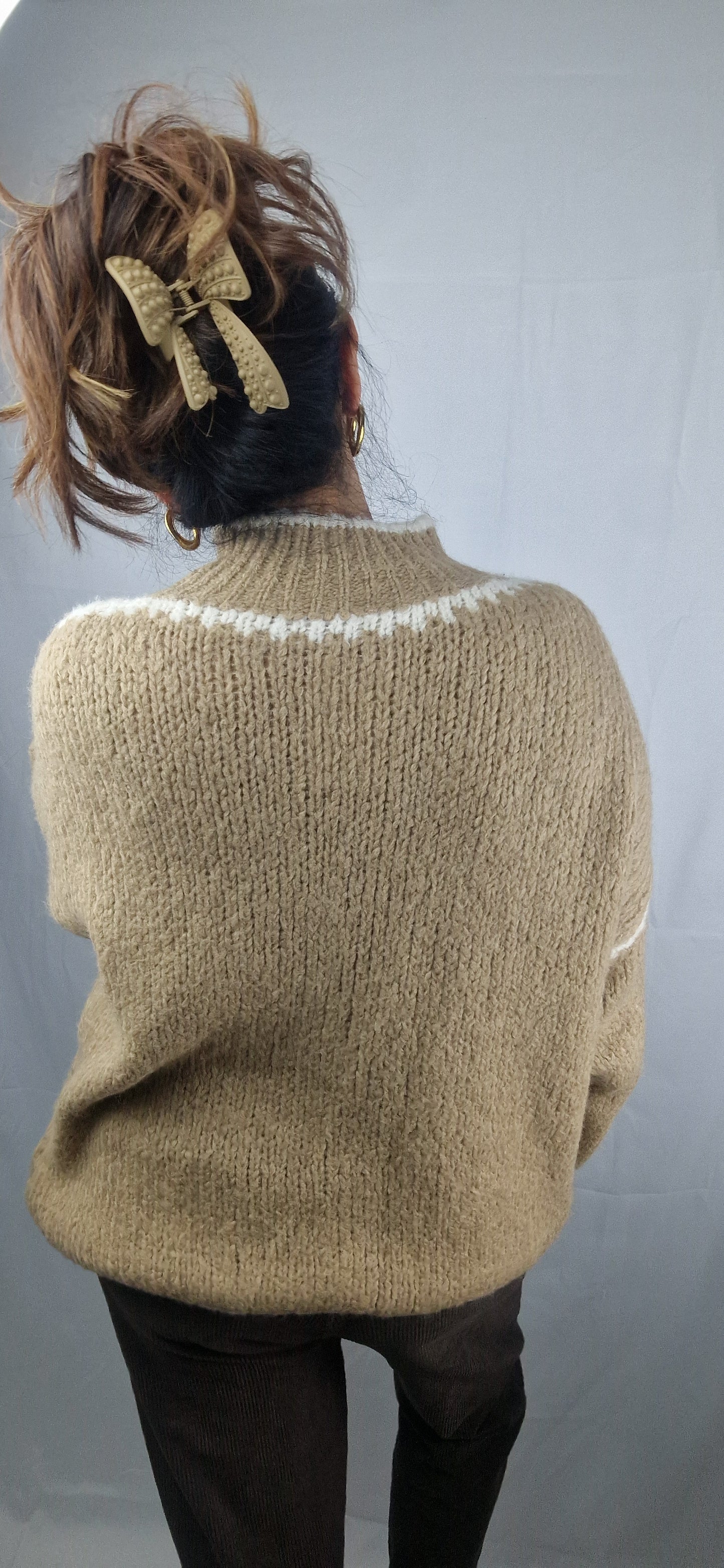 NOEUD Pince à cheveux camel