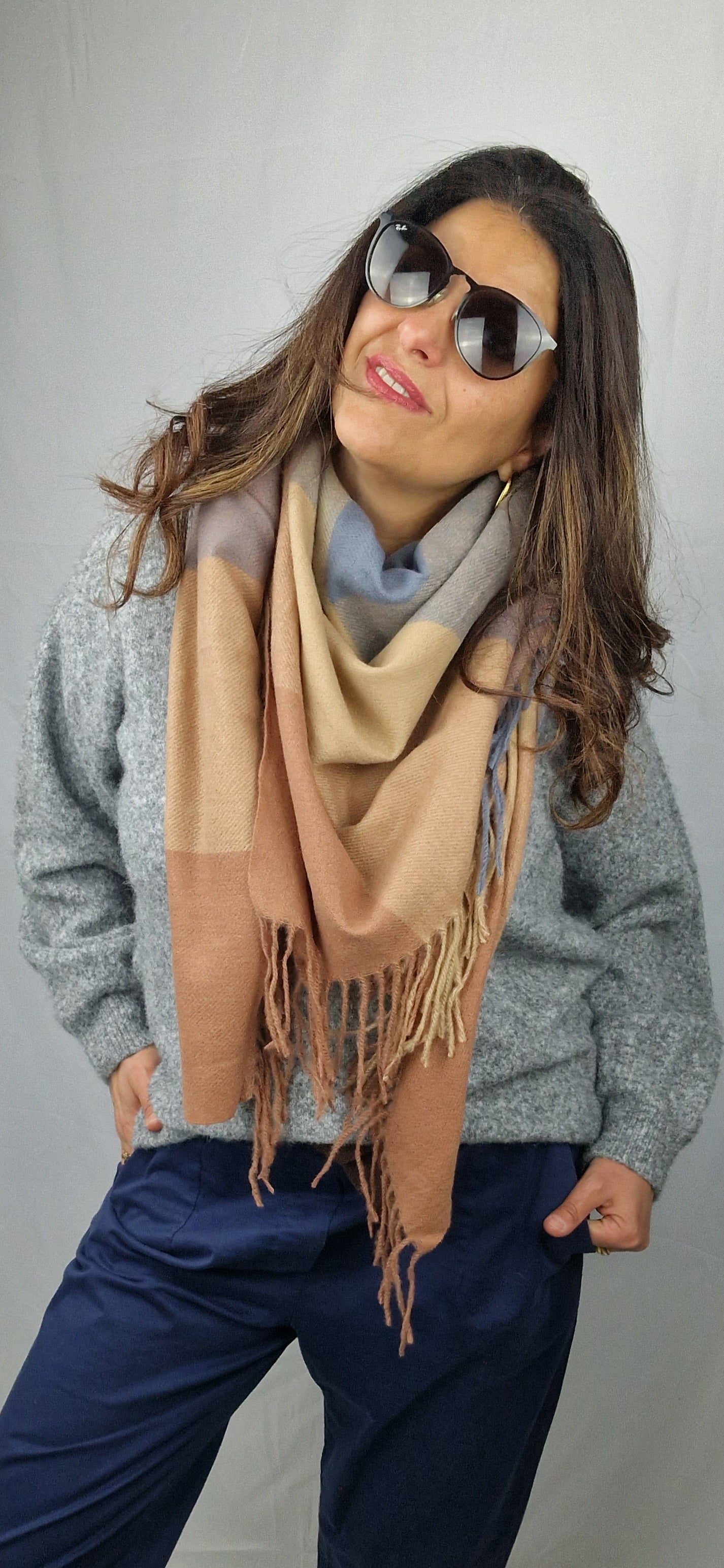 BLAKE Étole carré taupe