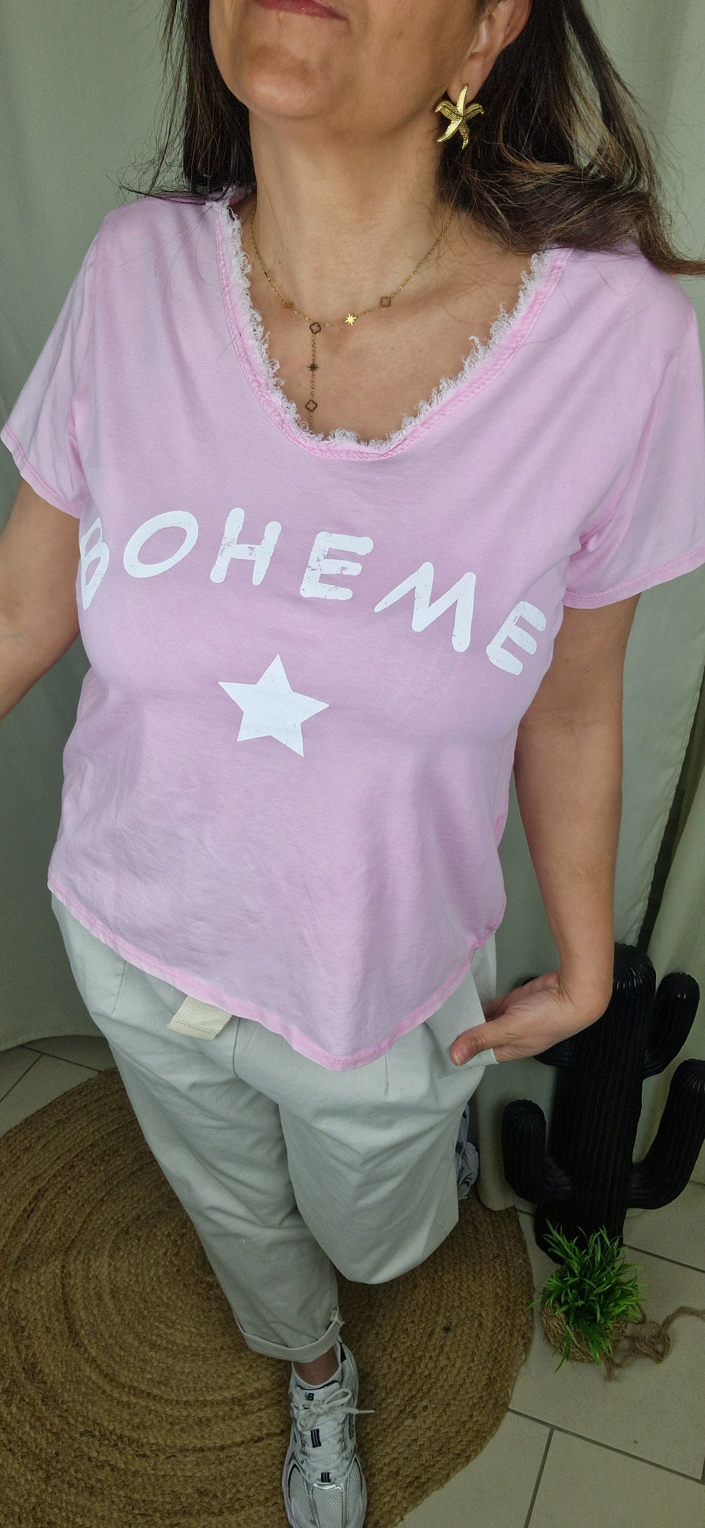 BOHEME tee-shirt Rose