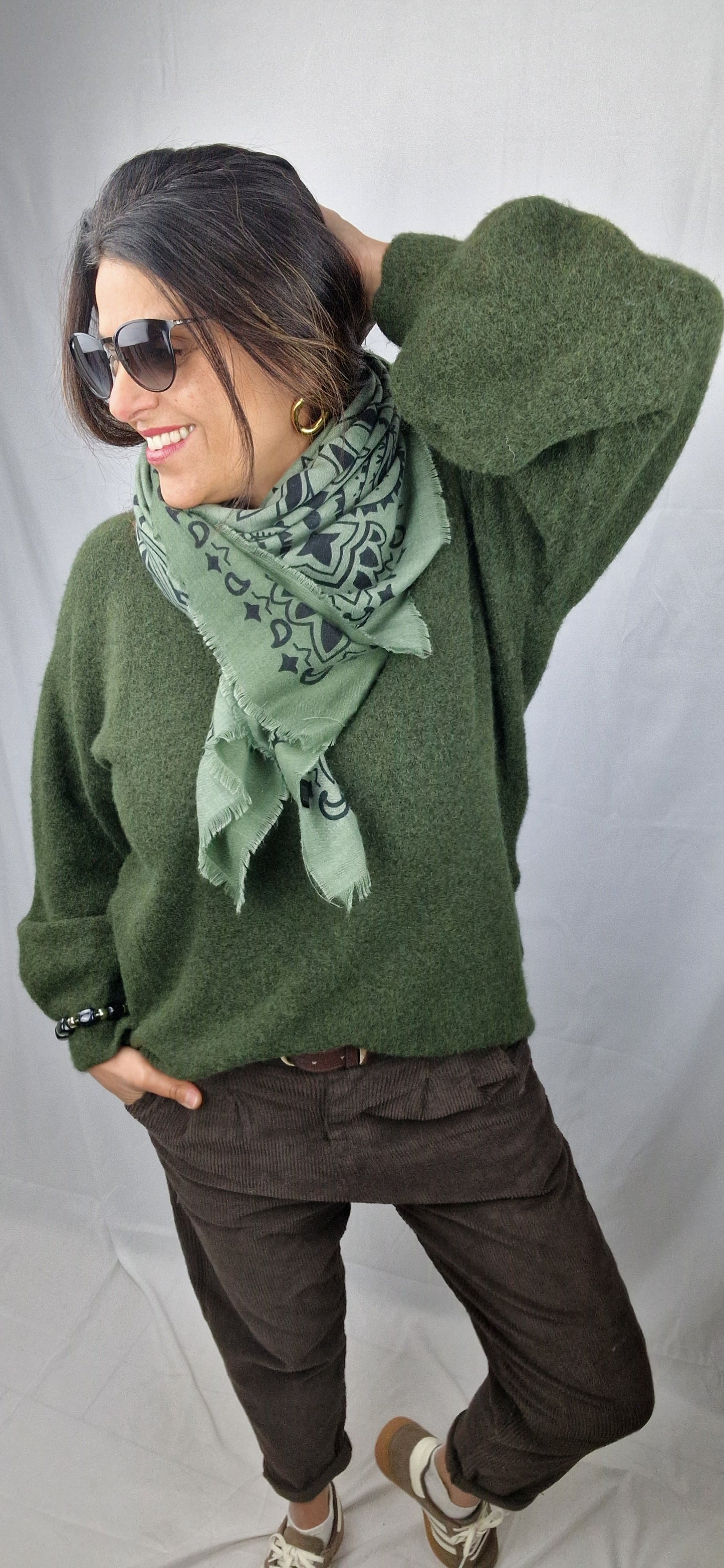 SOFIA Pull doux Kaki