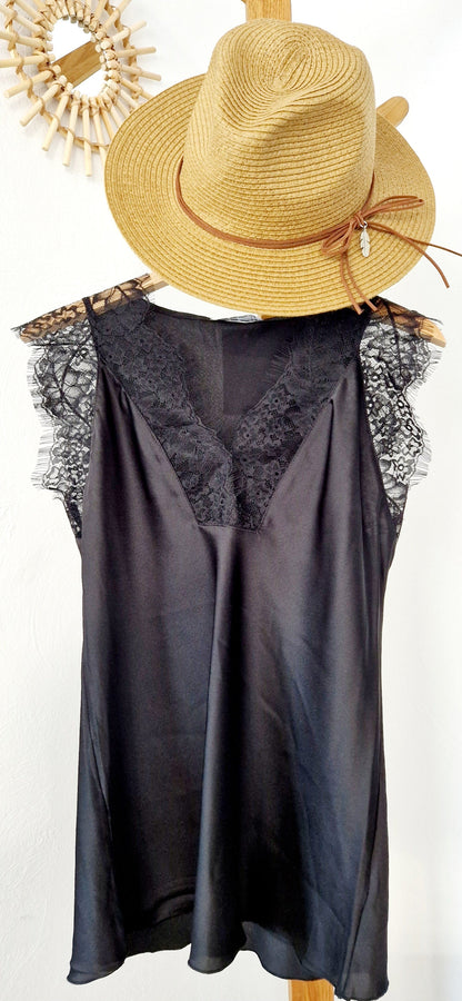 CHARMEUR top dentelle Noir