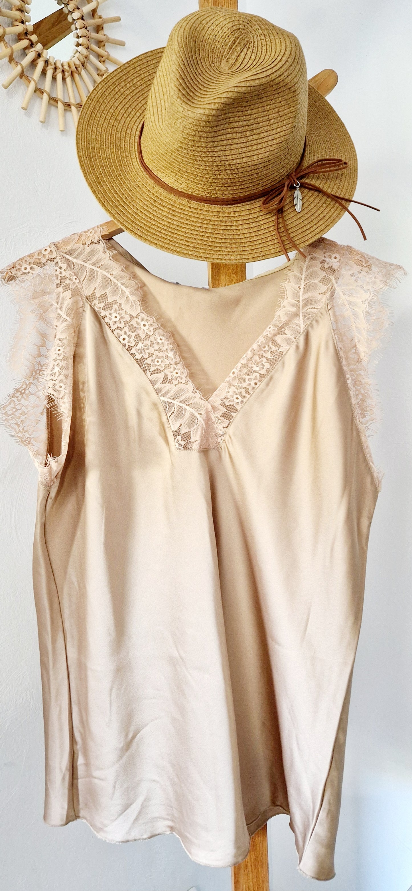 CHARMEUR top dentelle Crème