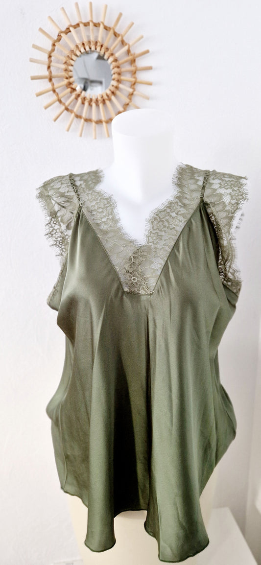 CHARMEUR top dentelle Kaki