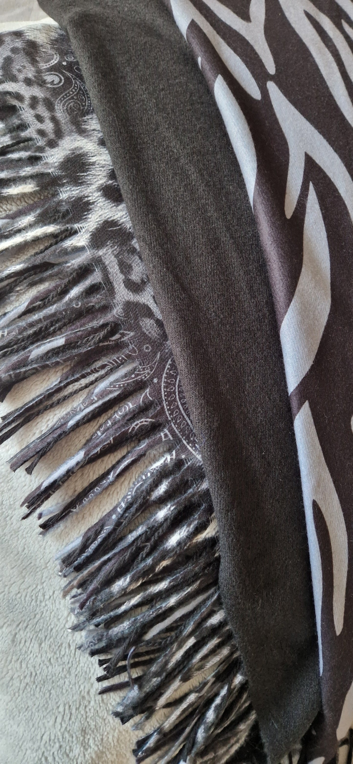 Étole 4 motifs LEOPARD Noir