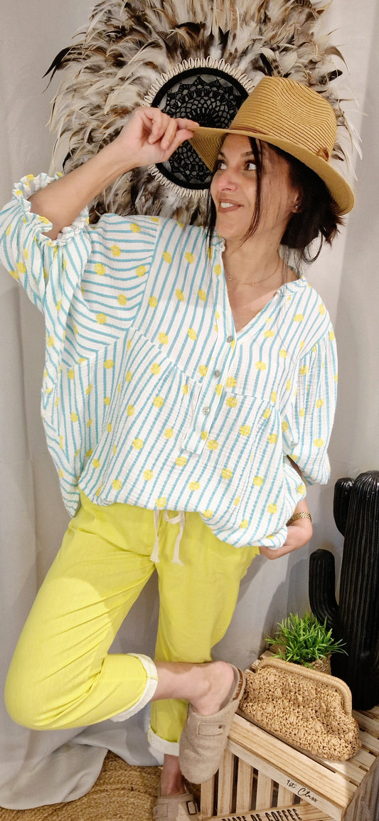 IRIS Blouse Vert celadon