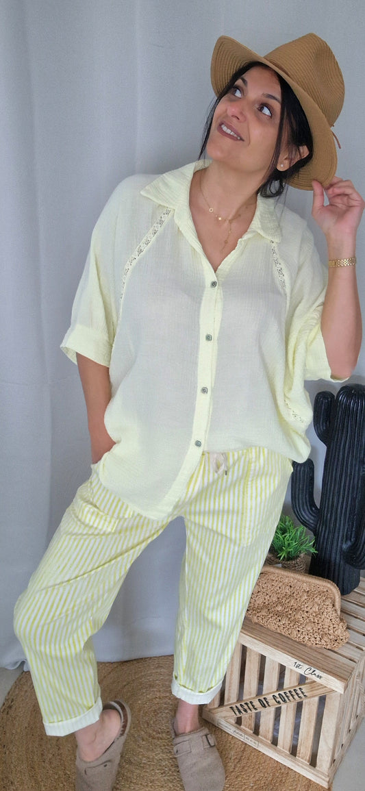 LOU Chemise jaune pastel
