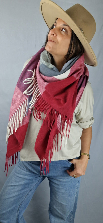 BLAKE Étole carré bordeaux