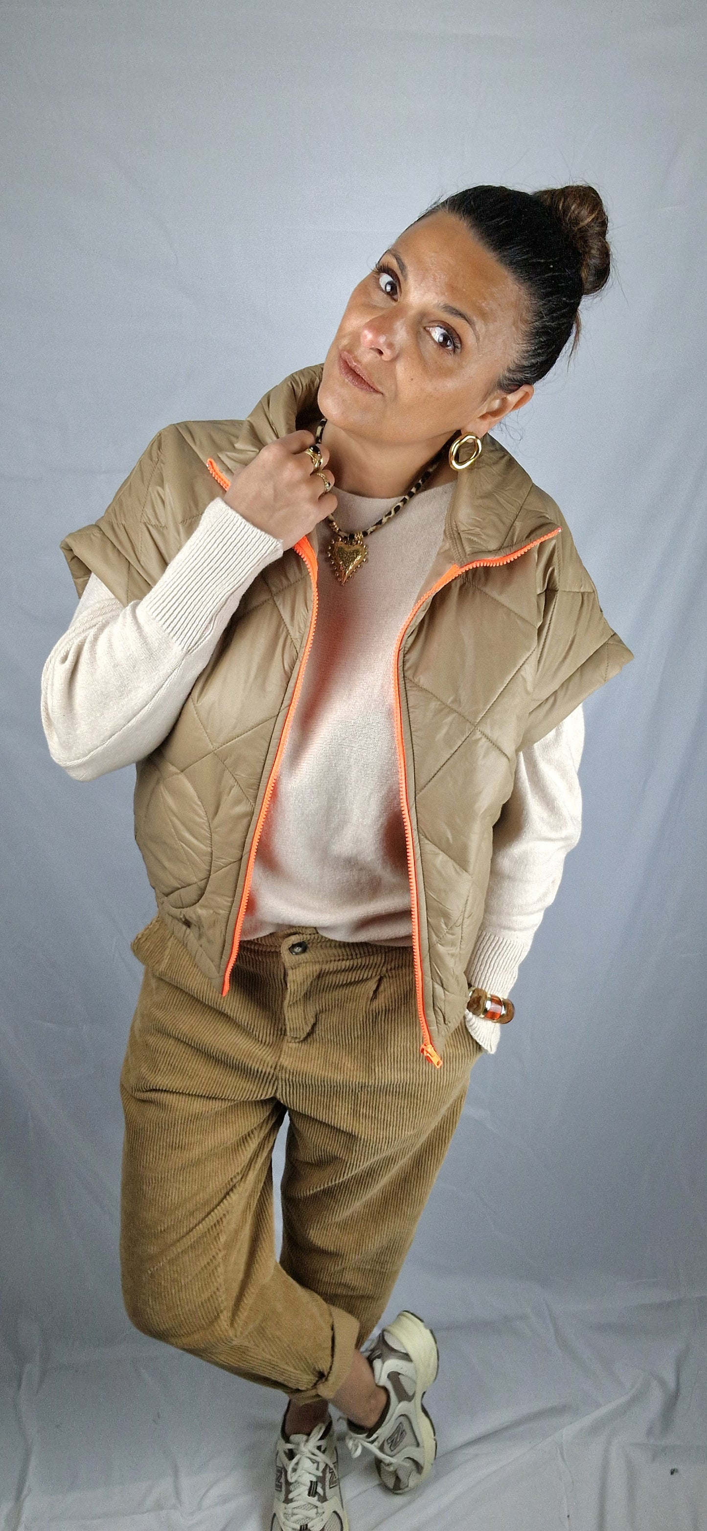 AXELLE Cape matelassée Camel