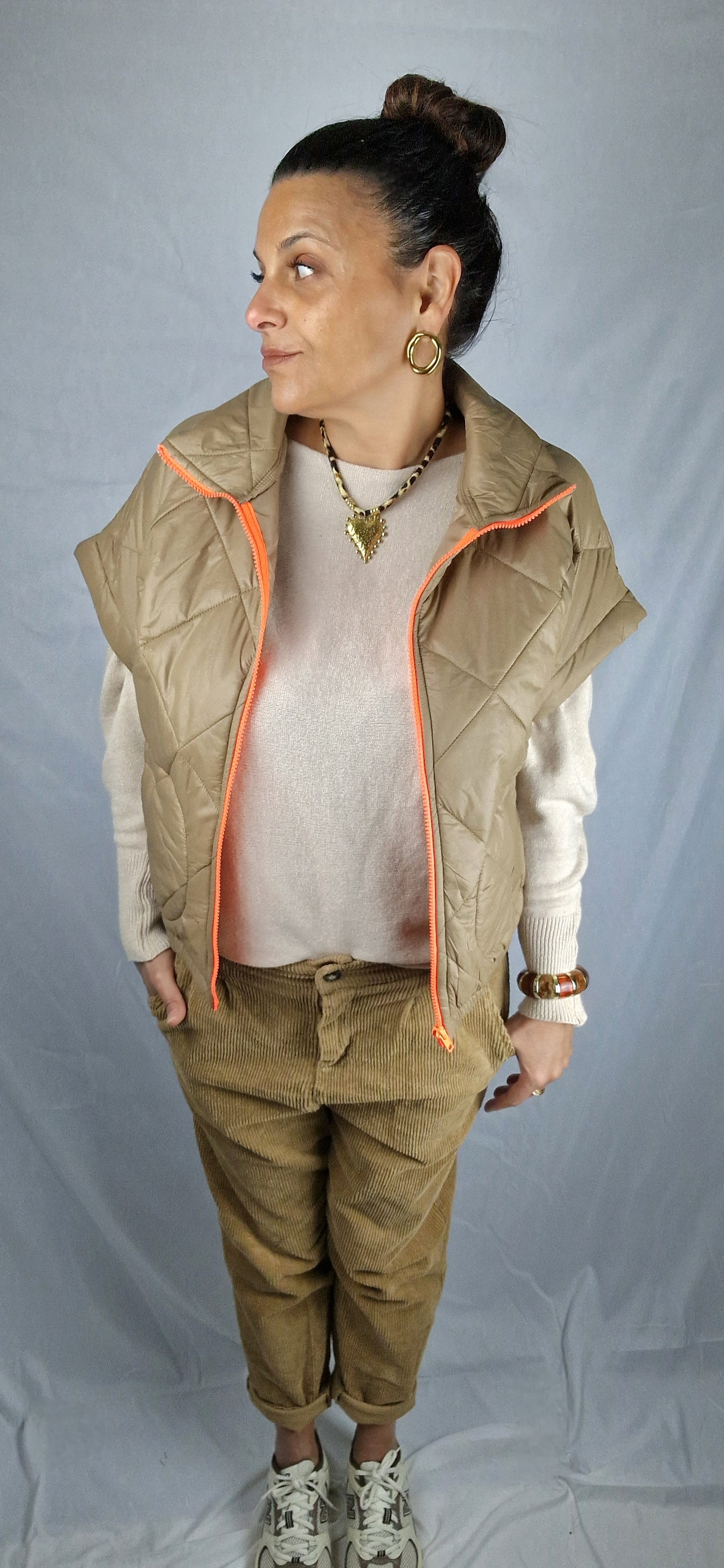 AXELLE Cape matelassée Camel