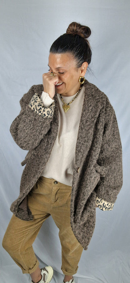 LEOSTAR Veste en laine Choco