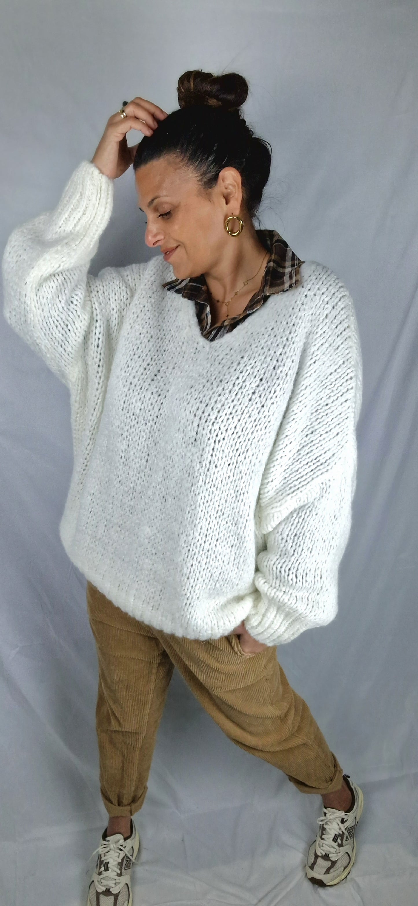 MALO Pull oversize blanc