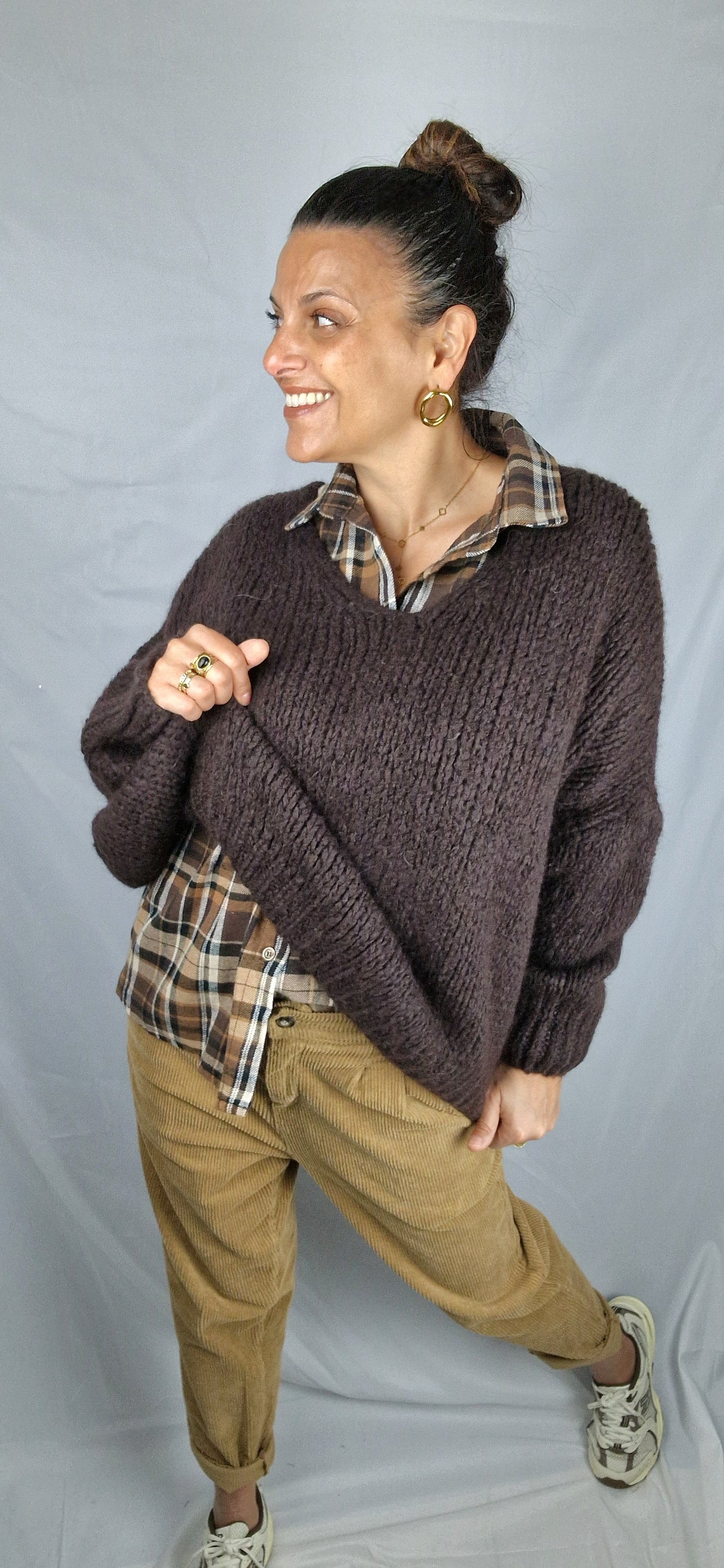 MALO Pull oversize chocolat