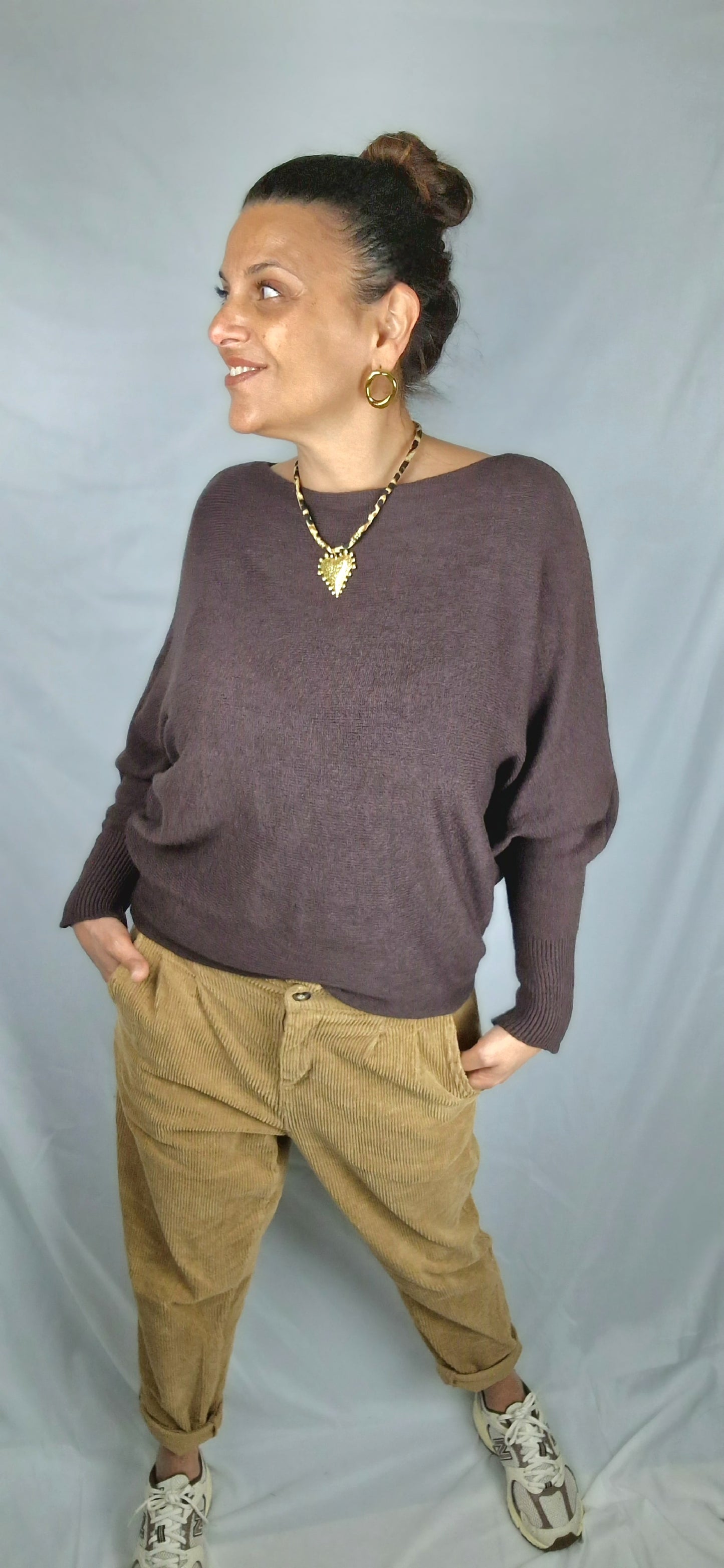 Alba Pull fin marron