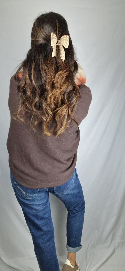 NOEUD Pince à cheveux beige