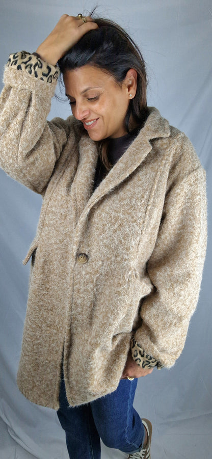 LEOSTAR Veste en laine Caramel