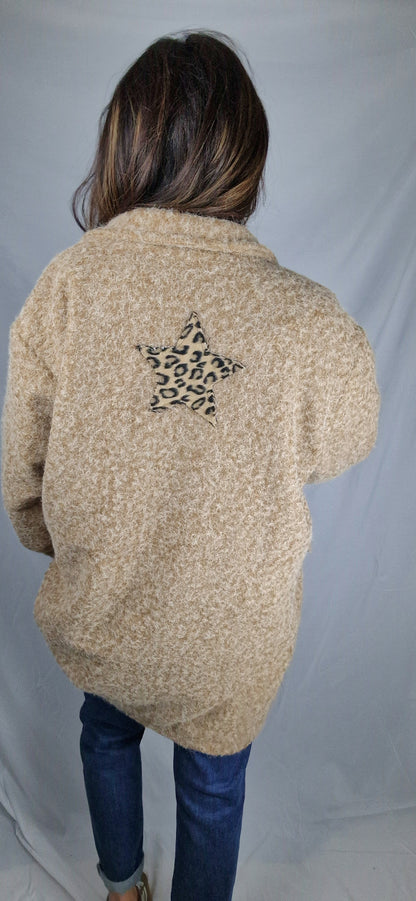 LEOSTAR Veste en laine Caramel