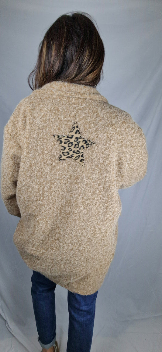 LEOSTAR Veste en laine Caramel