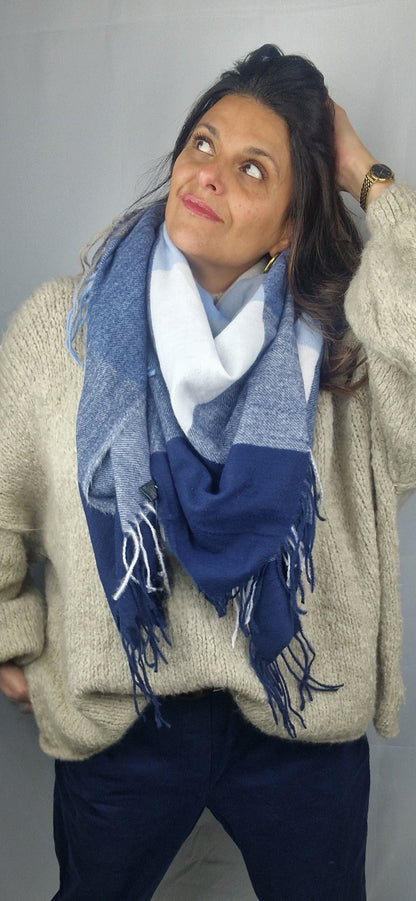 BLAKE Étole carré bleu