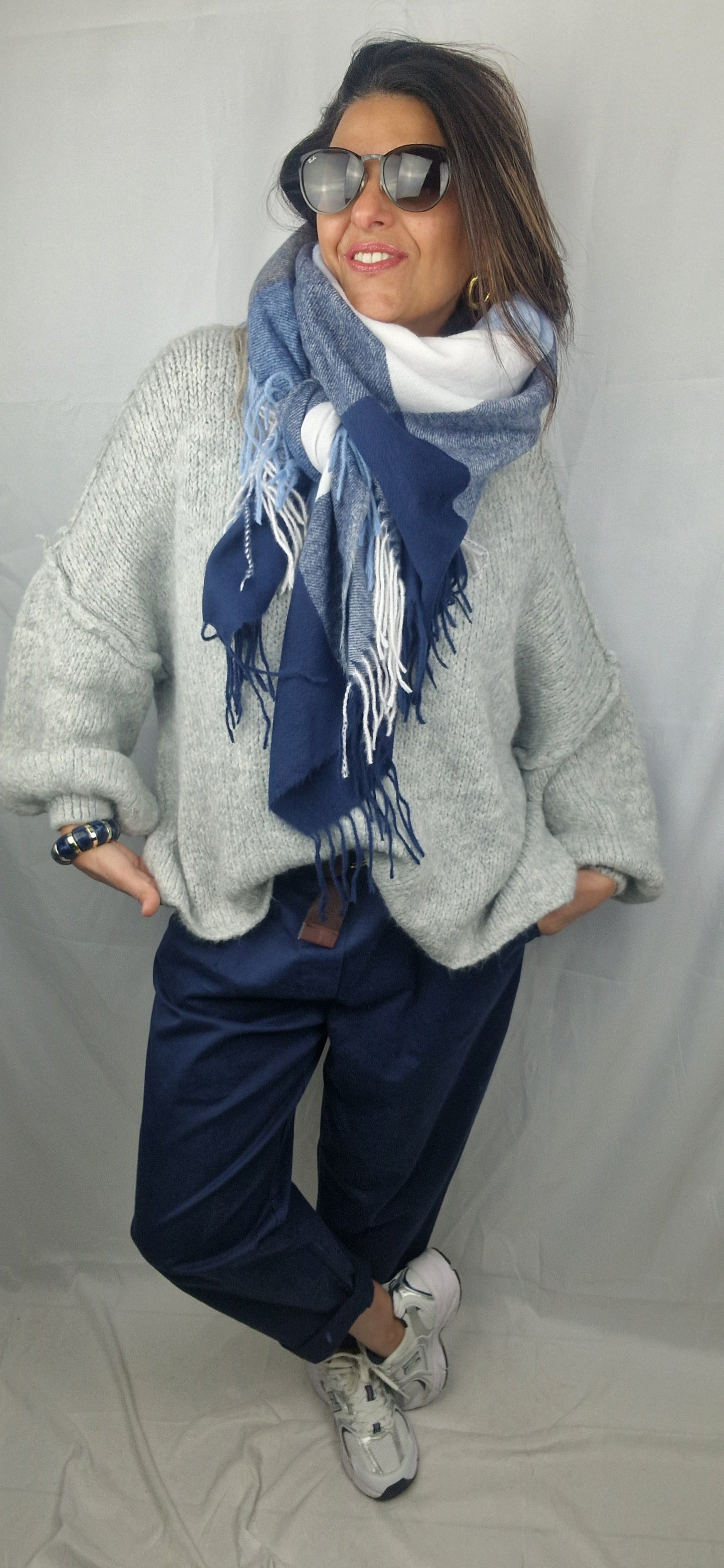 Pantalon loose Marine