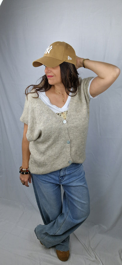 JULES Gilet taupe