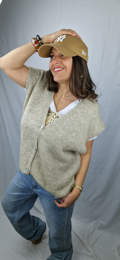 JULES Gilet taupe