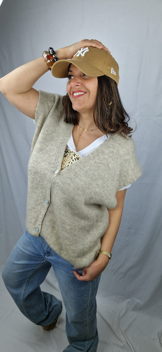 JULES Gilet taupe