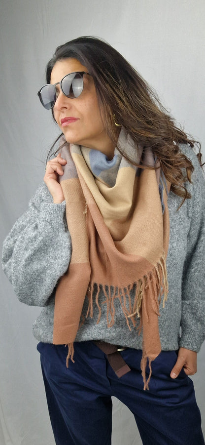 BLAKE Étole carré taupe