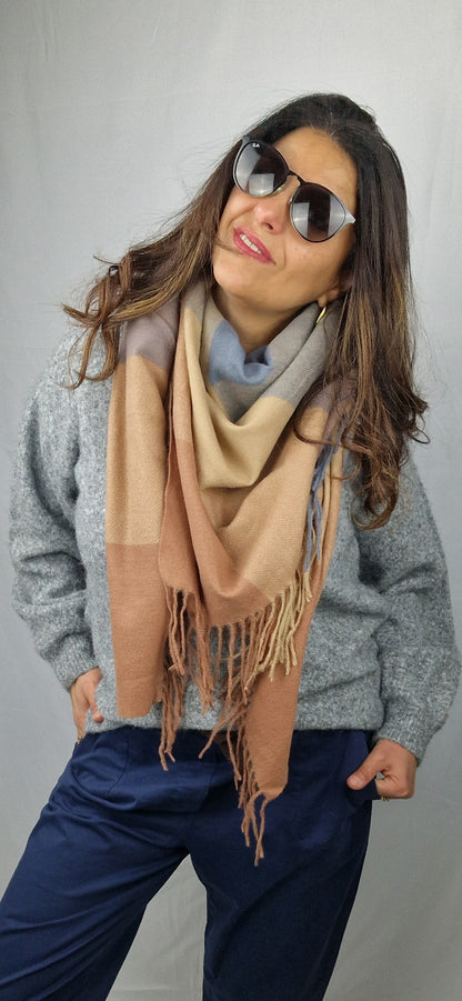 BLAKE Étole carré taupe