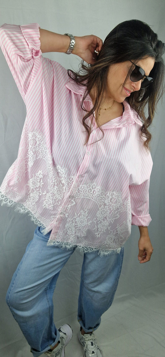 LISA Chemise rayée Rose