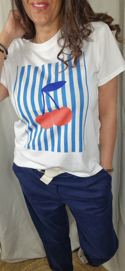 Cerise Tee-shirt rayé