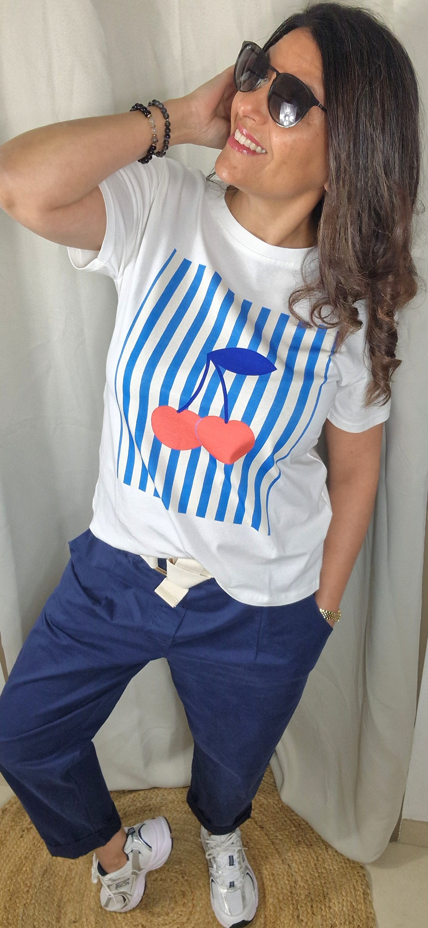 Cerise Tee-shirt rayé