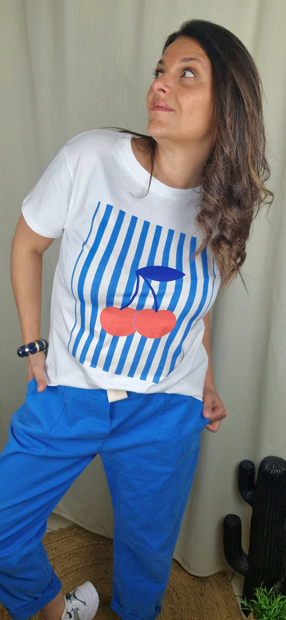 Cerise Tee-shirt rayé