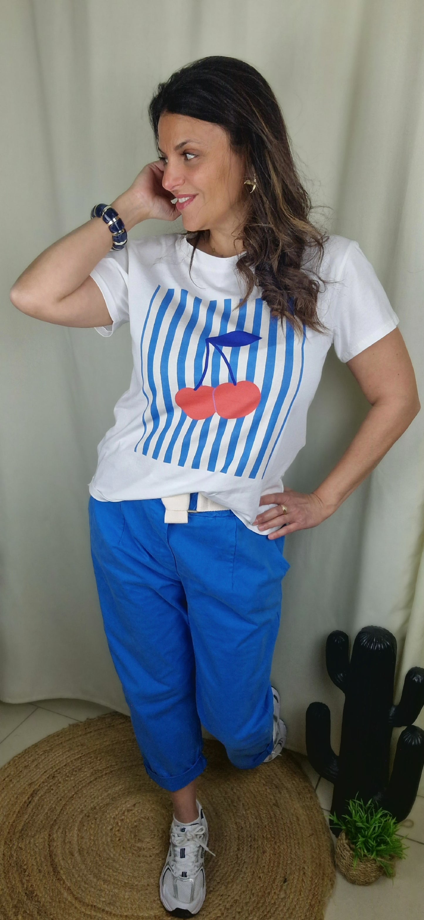 Cerise Tee-shirt rayé