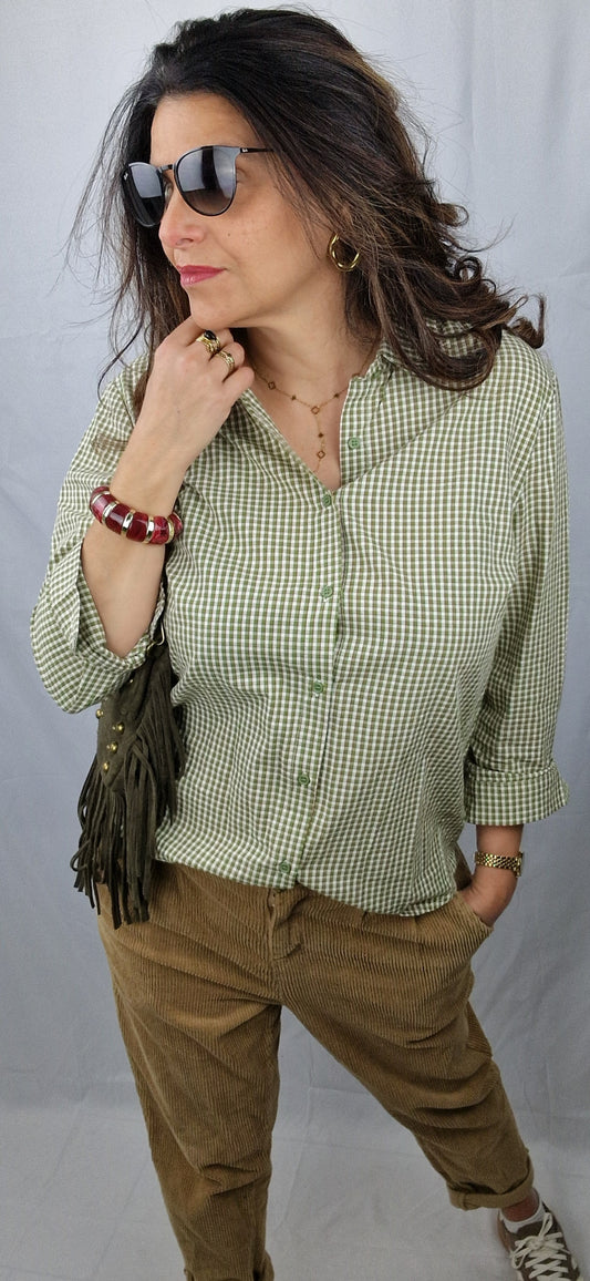 Chemise en carreaux vichy pour femme 