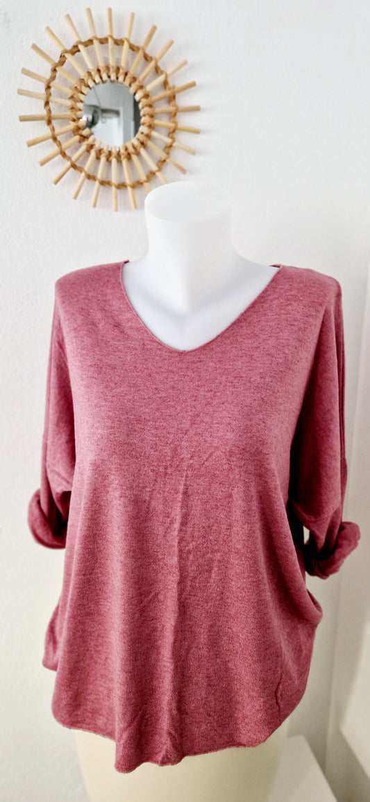 Pull CHILL basic Mydone Rage pour femme, col v, manches longues