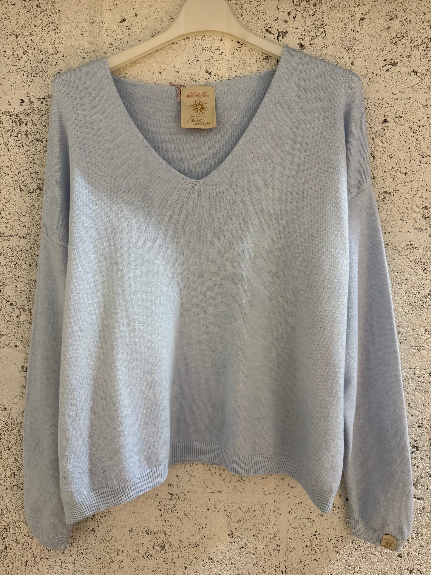Pull bleu april vintage coloris bleur pour femme, collectionprintemps 