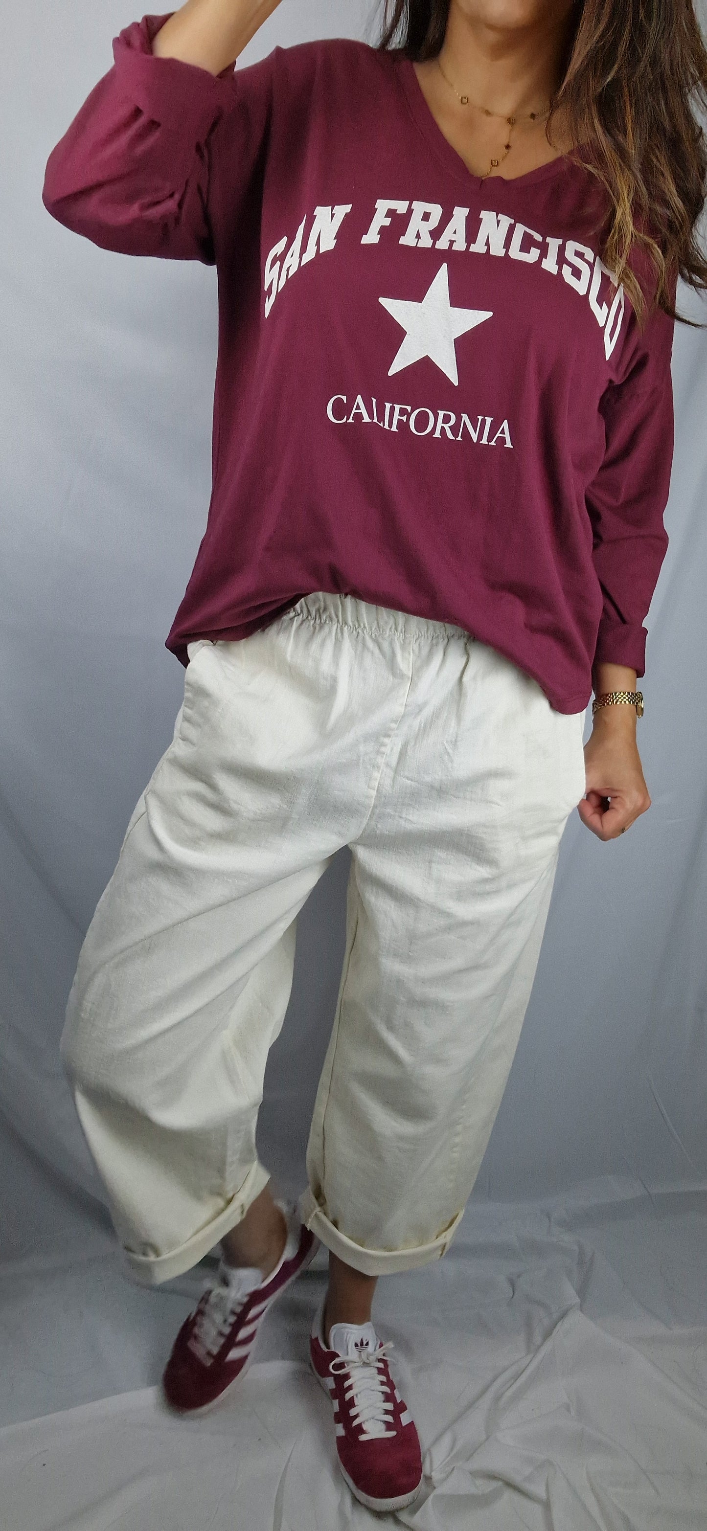 Pantalon magic, femme coloris écru, taille 38 au 46, confortable, taille élastique