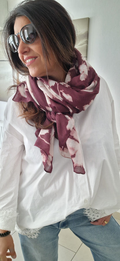 TYE Foulard bordeaux