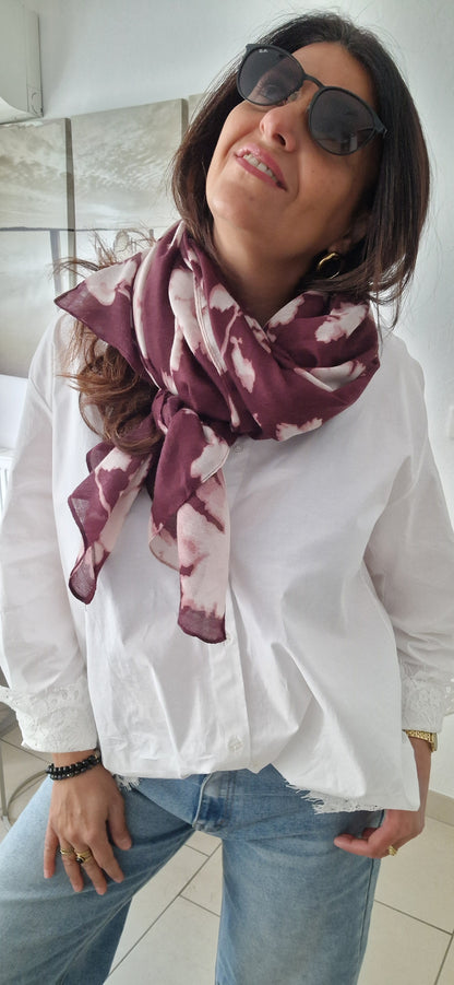 TYE Foulard bordeaux