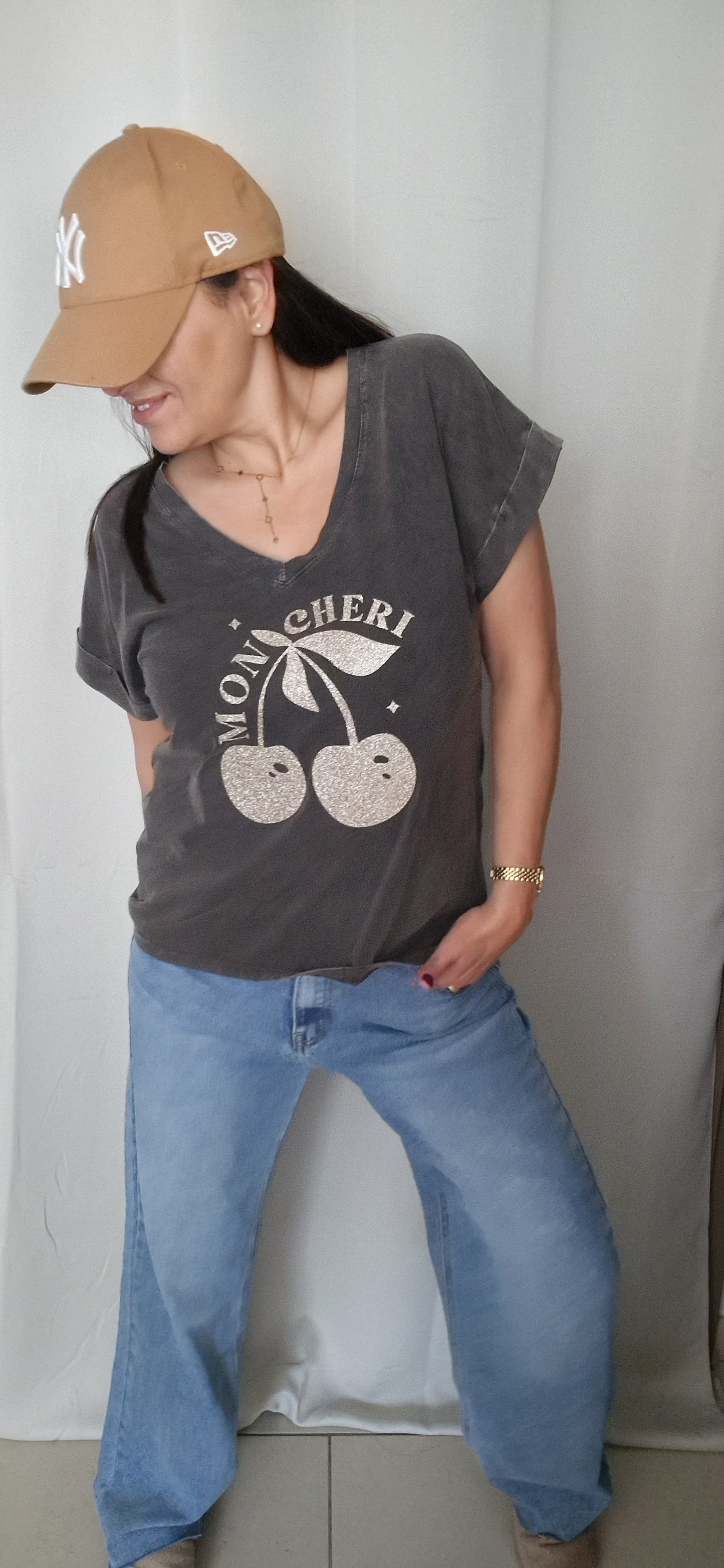 CHERRY Tee-shirt Noir délavé