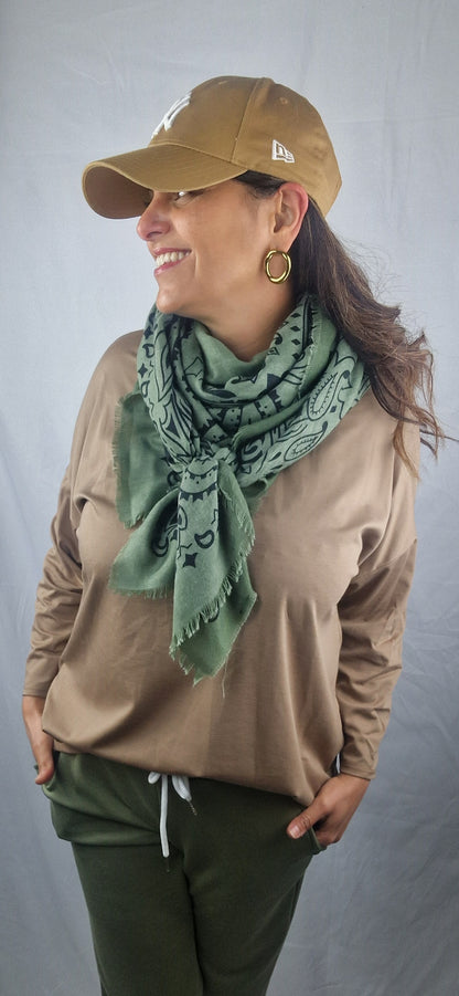 Foulard Bandana kaki