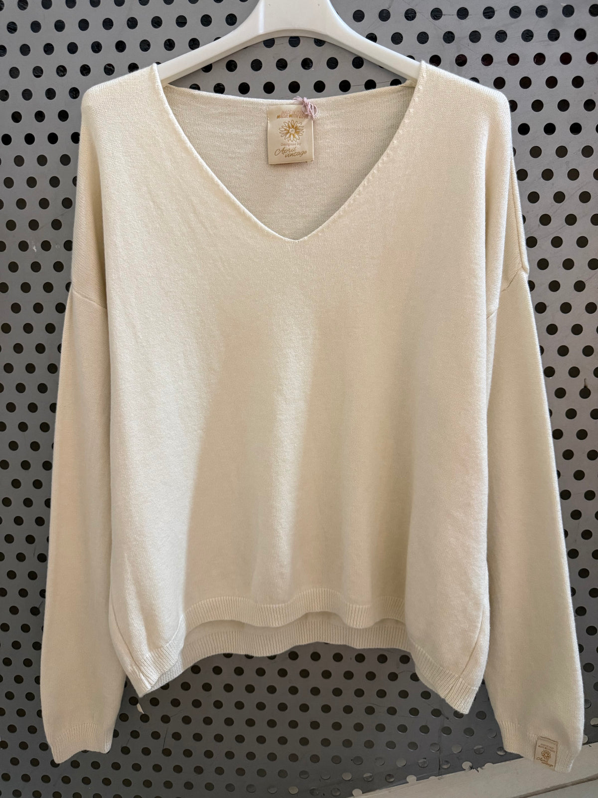 APRIL VINTAGE Pull basic crème - Collection Premium