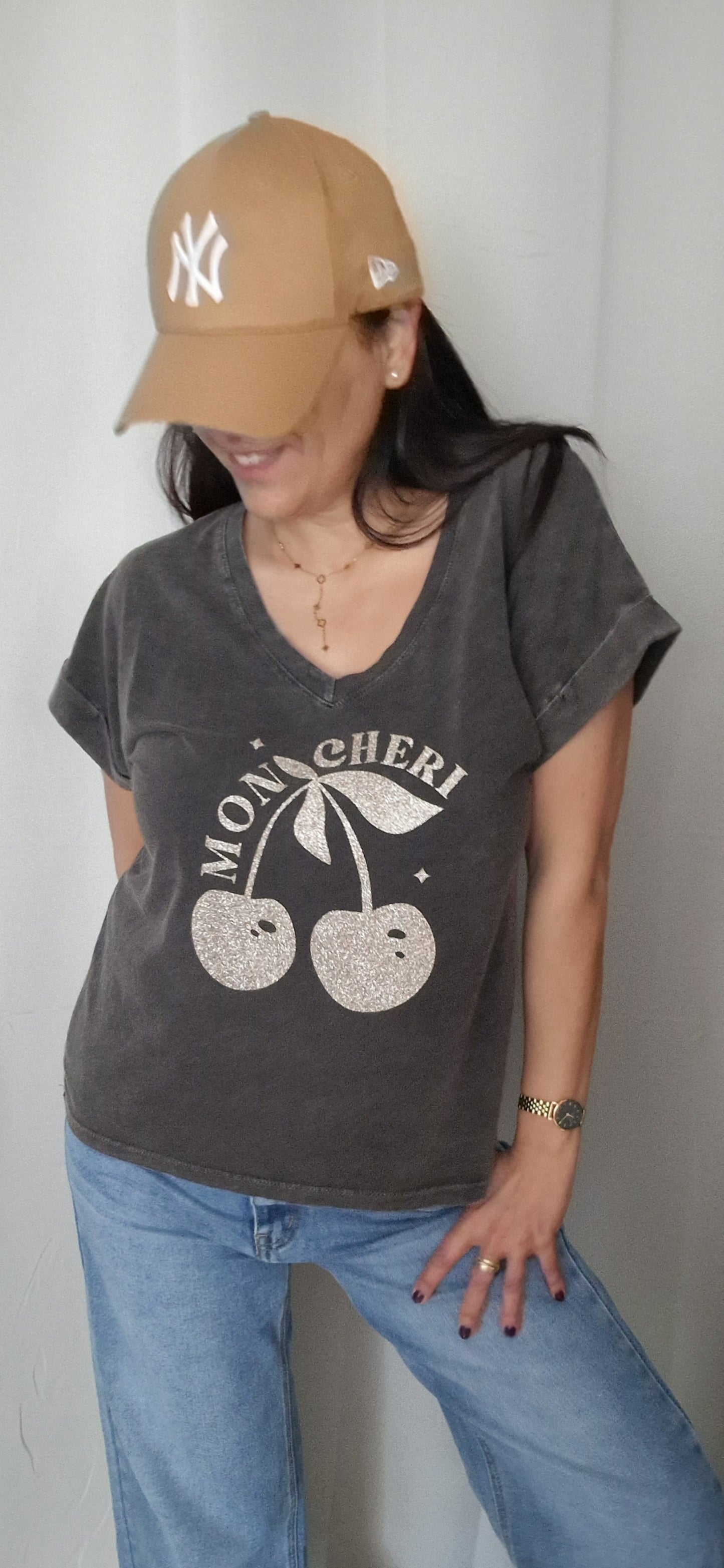 CHERRY Tee-shirt Noir délavé